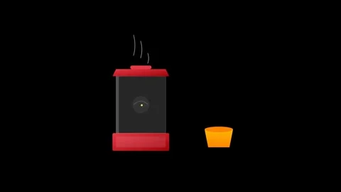 Vibrant Popcorn Machine with Exploding Kernels and Rising Steam in Red and .. Видео 346007063