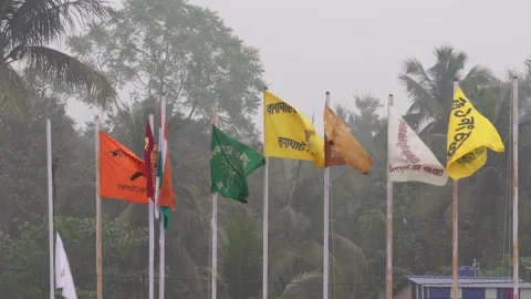 Vibrant Prayer Flags Stock Footage 332533681