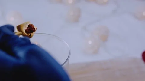 Vibrant professional food view: grinding walnuts for satsivi sauce Stock Footage 342201463