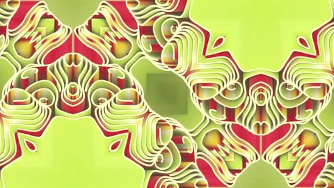 Vibrant Psychedelic 3D VJ Mandala Loop Background Stock Footage 344249025