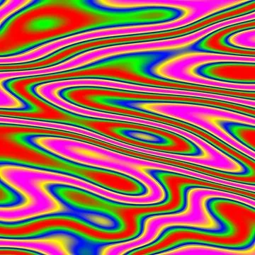 Vibrant Psychedelic Abstract Background with Colorful Liquid Swirls and Wavy Stock Illustration