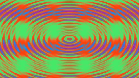 Vibrant psychedelic abstract background with concentric circles and patterns. Stock Footage 341401125