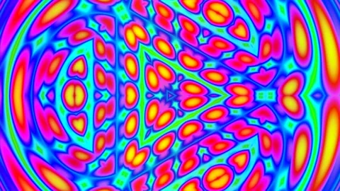 Vibrant psychedelic abstract background with flowing geometric neon patterns Stock Footage 339346715