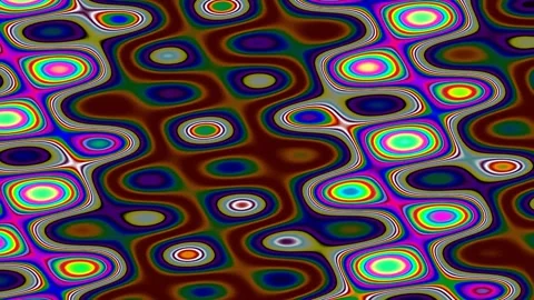 Vibrant psychedelic abstract background pattern with flowing colorful curve.. Stock Footage 337163212