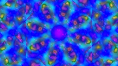 Vibrant psychedelic abstract background pattern with glowing blue and green.. Stock Footage 339345375