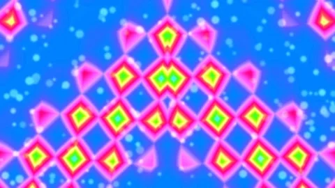 Vibrant psychedelic abstract background with symmetrical geometric pattern .. Stock Footage 339352302