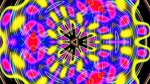 Vibrant Psychedelic Abstract Hypnotic Circle Background Loop Stock Footage 335518613