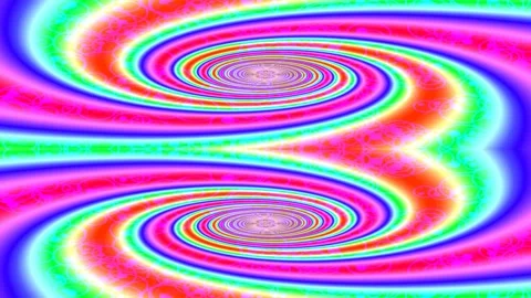 Vibrant Psychedelic Abstract Spiral Loop Animation for Tech Motion Graphics Stock Footage 335608633
