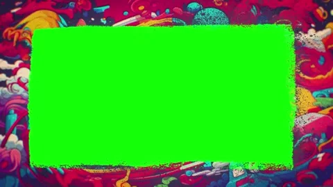 Vibrant psychedelic background animation featuring multiple green screen Stock Footage 340881485