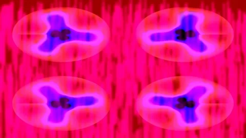 Vibrant psychedelic blue butterfly pattern on electric pink background moti.. Video stock 333435907