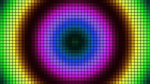 Vibrant psychedelic color spectrum circle animation background loop Stock Footage 336836595