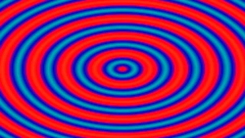 Vibrant psychedelic concentric circle pattern background animation loop Stock Footage 336773071