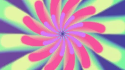 Vibrant psychedelic flower pattern with pink, purple, and green hues Illustrazione stock