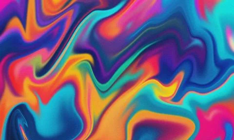 Vibrant psychedelic fluid art background with grainy texture and color blend Stockillustratie