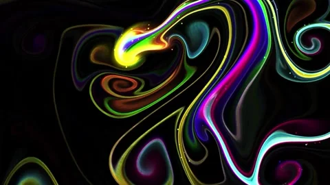 Vibrant Psychedelic Fluid Ink Swirls Abstract Motion Background Vidéo 346224939