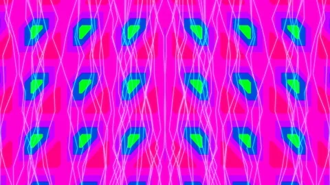 Vibrant psychedelic geometric abstract pattern background loop animation Stock Footage 339498234