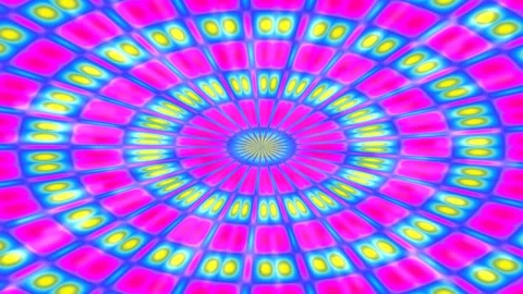 Vibrant Psychedelic Geometric Abstract Pattern Background Loop Stock Footage 339796499