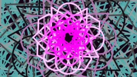 Vibrant psychedelic geometry pattern loop for modern backgrounds and motion.. Stock Footage 342208014