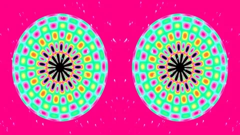 Vibrant Psychedelic Hypnotic Mandala Abstract Pattern Animation Video stock 333435920