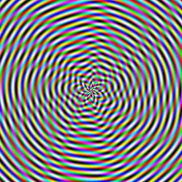 Vibrant psychedelic hypnotic spiral pattern colorful abstract Illustrazione stock