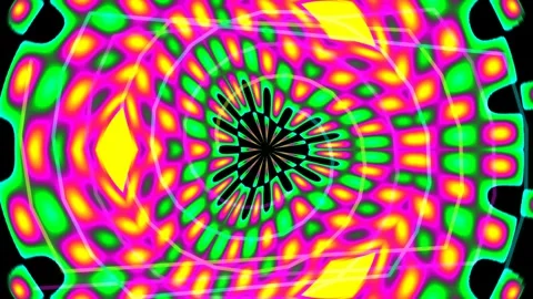 Vibrant, psychedelic kaleidoscope pattern abstract background for artistic .. Stock Footage 339787028