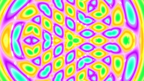 Vibrant Psychedelic Kaleidoscope Pattern Background for Creative Design Stock Footage 339500380