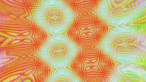 Vibrant Psychedelic Kaleidoscope Pattern with Retro Squares Stock Footage 340554990
