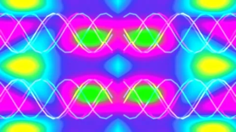 Vibrant Psychedelic Kaleidoscope Wave Pattern Abstract Background Animation Stock Footage 339798956