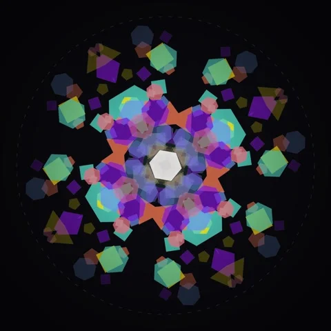 Vibrant Psychedelic Mandala Pattern Background for Spiritual Meditation Art Stock Footage 345690896