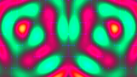 Vibrant psychedelic neon glow abstract pattern for digital background design Stock Footage 339499765