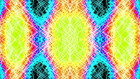 Vibrant Psychedelic Neon Pattern Background Loop for Abstract Art Design Stock Footage 336768937