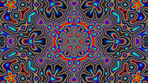 Vibrant psychedelic pattern radiates from center Stock Illustration