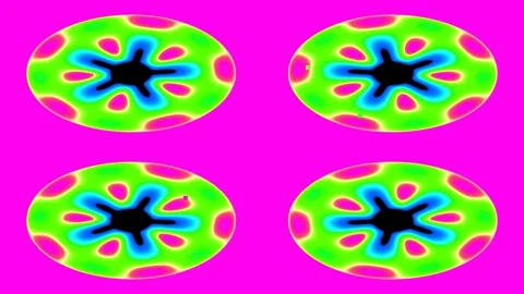 Vibrant psychedelic pattern repeat on deep purple background | Retro abstra.. Video stock 336766364