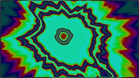 Vibrant psychedelic patterns pulse with radiant energy Stock Footage 340529377