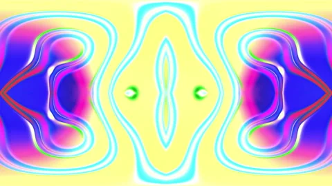 Vibrant Psychedelic Plasma Liquid Flow with Symmetrical Mirror Distortion a.. Stock Footage 344363521