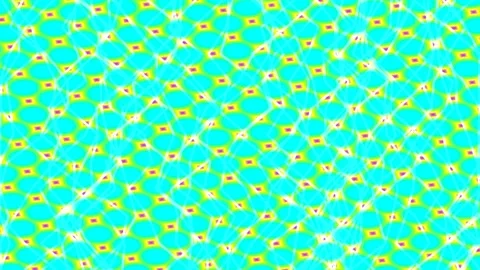 Vibrant Psychedelic Repeating Geometric Abstract Background Pattern Cyan Yell Stock Footage 337658886