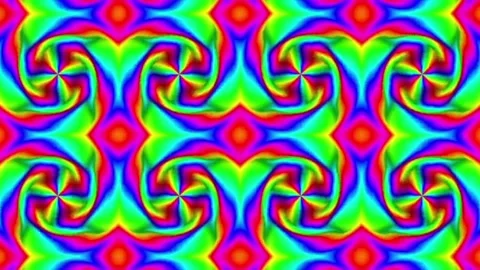 Vibrant Psychedelic Repeating Kaleidoscopic Pattern Vídeo Stock 332178751
