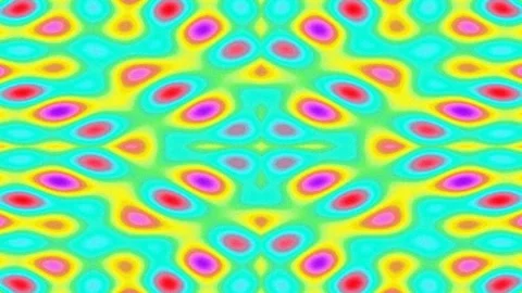 Vibrant psychedelic repeating pattern background with bright neon geometry .. Stock Footage 337658347
