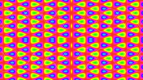 Vibrant psychedelic retro abstract background pattern seamless loop design Stock Footage 337571666