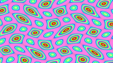 Vibrant psychedelic seamless pattern backdrop with organic retro geometry. Stock Footage 337164312
