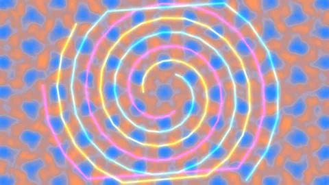 Vibrant psychedelic spiral background pattern for abstract design elements Stock Footage 339344026