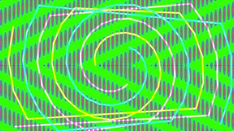 Vibrant psychedelic spiral vortex background pattern design for modern art Stock Footage 339502424