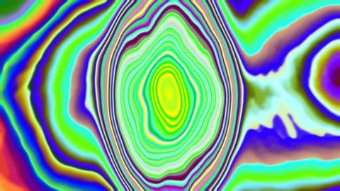 Vibrant psychedelic swirls pulse in concentric motion Stock Illustration