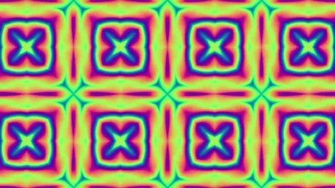 Vibrant Psychedelic Symmetrical Tile Pattern Vídeo Stock 332178726
