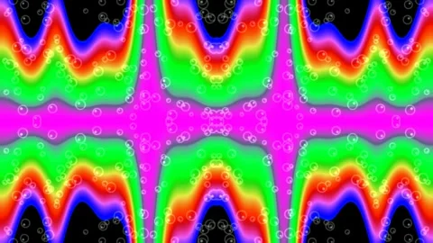 Vibrant psychedelic wave background with neon gradient abstract art loop Stock Footage 337573407
