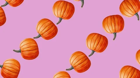 Vibrant Pumpkin Pattern on Pastel Background 스톡 동영상 278386187
