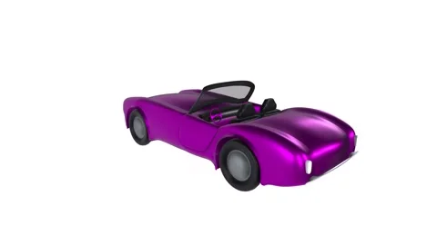 Vibrant purple 3D model of a convertible car designed for animation Stock-Footage 285354821
