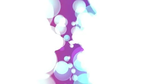 Vibrant purple and blue bubbles on white background Stockillustratie
