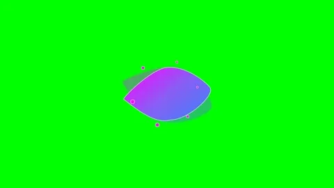 A vibrant purple and blue gradient eye shape on a bright green background Stock Footage 341821153