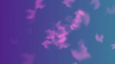 Vibrant purple and blue gradient sky with pink clouds Illustrazione stock